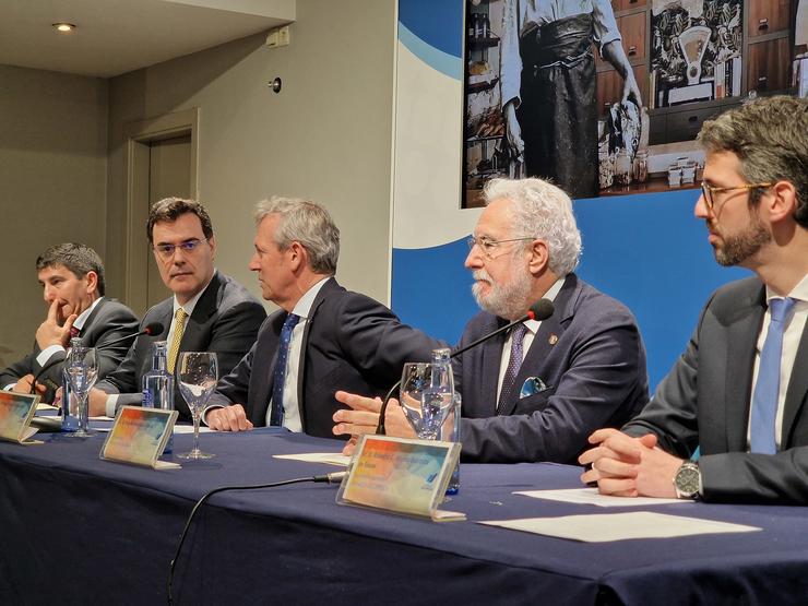 Imaxe de Alfonso Rueda durante o evento de Anfaco / PEDRO DAVILA