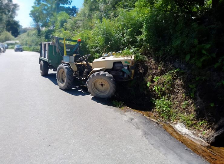 Imaxe do tractor accidentado en Gondomar / Cedida XdV