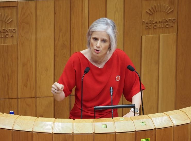 A deputada do PSdeG Patricia Iglesias no Parlamento galego 