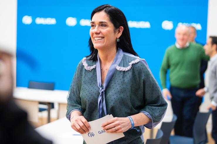A secretaria xeral do PPdeG, Paula Prado, na sede da formación en Santiago de Compostela. PPDEG