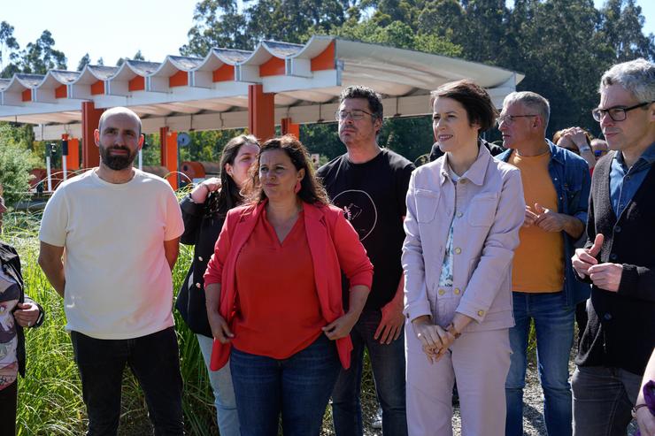 A portavoz nacional do BNG, Ana Pontón, xunto coa candidata ás eleccións europeas, Ana Miranda, nun acto en Fene / BNG