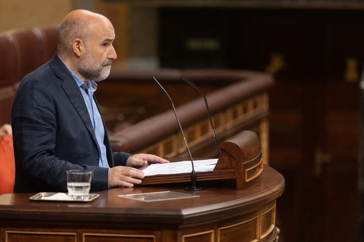 O deputado do BNG Néstor Rego intervén durante un pleno extraordinario no Congreso dos Deputados, a 11 de xullo de 2024, en Madrid (España). O Pleno do Congreso debate hoxe as emendas de totalidade con texto alternativo rexistradas respectiva. Eduardo Parra - Europa Press / Europa Press