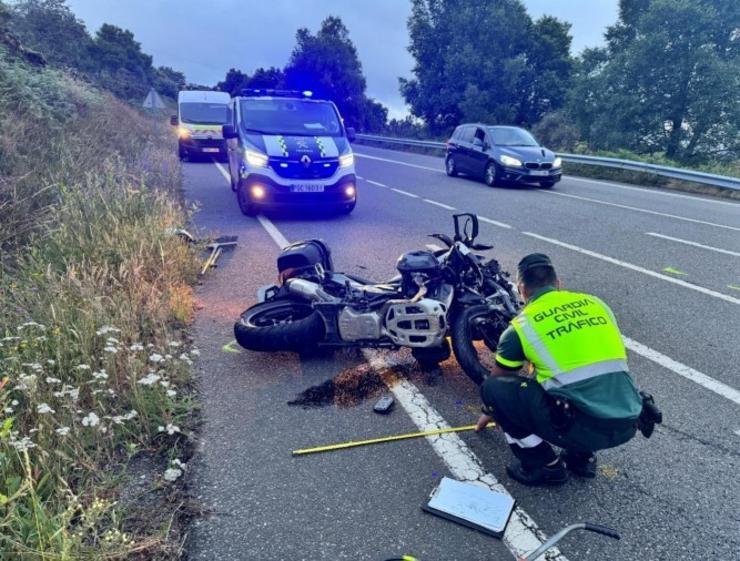Accidente dunha moto en Beariz / GARDA CIVIL 