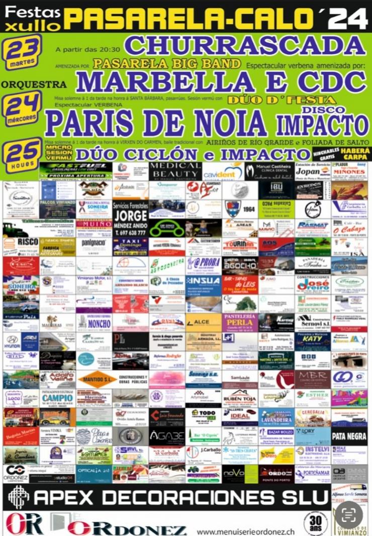Cartel das festas de Pasarela, Calo, Vimianzo, para o 2024 