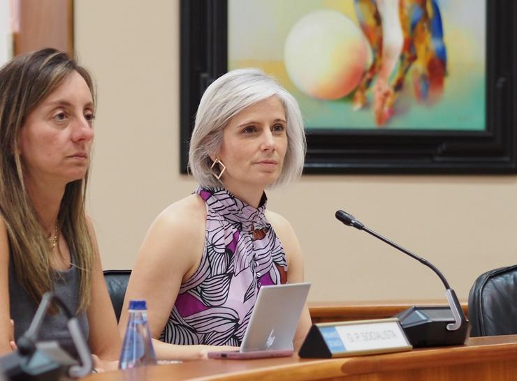 A portavoz de Calidade Democrática e Transparencia do PSdeG,  Patricia Igrexas, reclama á Xunta os contratos con Eulen e Universal Support. PSDEG / Europa Press