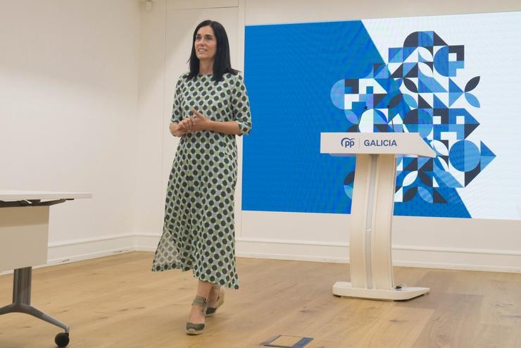 A secretaria xeral do PPdeG, Paula Prado, en rolda de prensa 