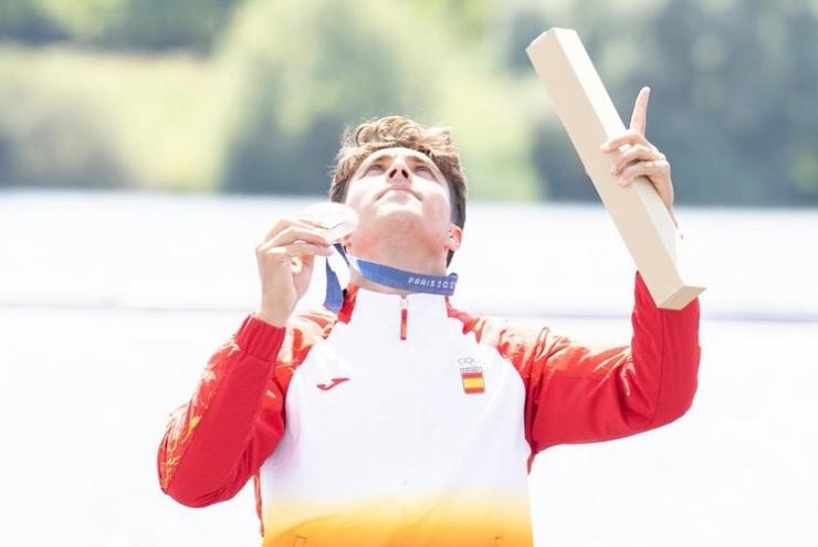Diego Domínguez tras gañar a medalla de bronce para España nos Xogos Olímpicos de París 2024 / Instagram Diego Domínguez