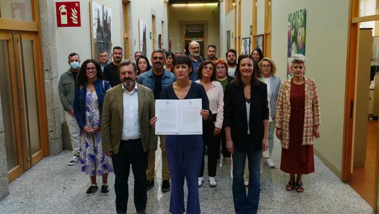 Ana Pontón e deputados do BNG na presentación da comisión de investigación dos contratos da época de Feijóo a Eulen e os sobrecustes do Cunqueiro / Bloque