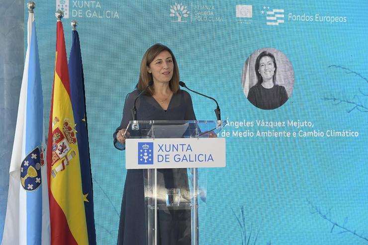 A conselleira de Medio Ambiente e Cambio Climático, Anxos Vázquez, na inauguración do I Foro técnico da Alianza galega polo clima: Casos de éxito das empresas ante os novos retos climáticos. MONCHO FONTES / Europa Press