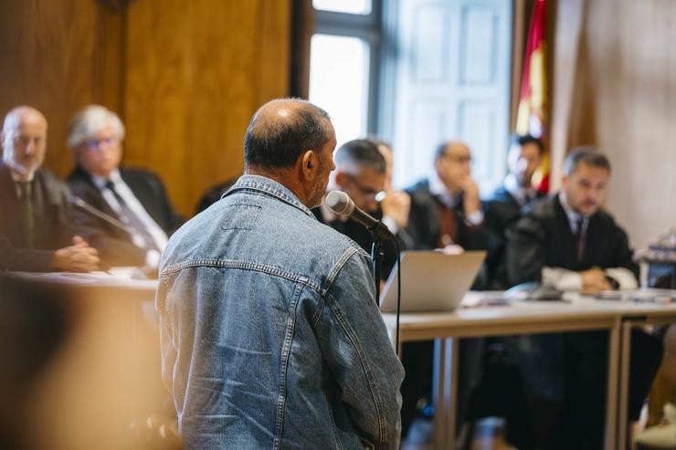O responsable do almacén pirotécnico ilegal de Tui, que explotou en 2018 causando a morte dun matrimonio, na Audiencia Provincial de Pontevedra, nunha vista de conformidade na que pediu perdón e aceptado 4 anos de cárcere / Beatriz Ciscar - Arquivo