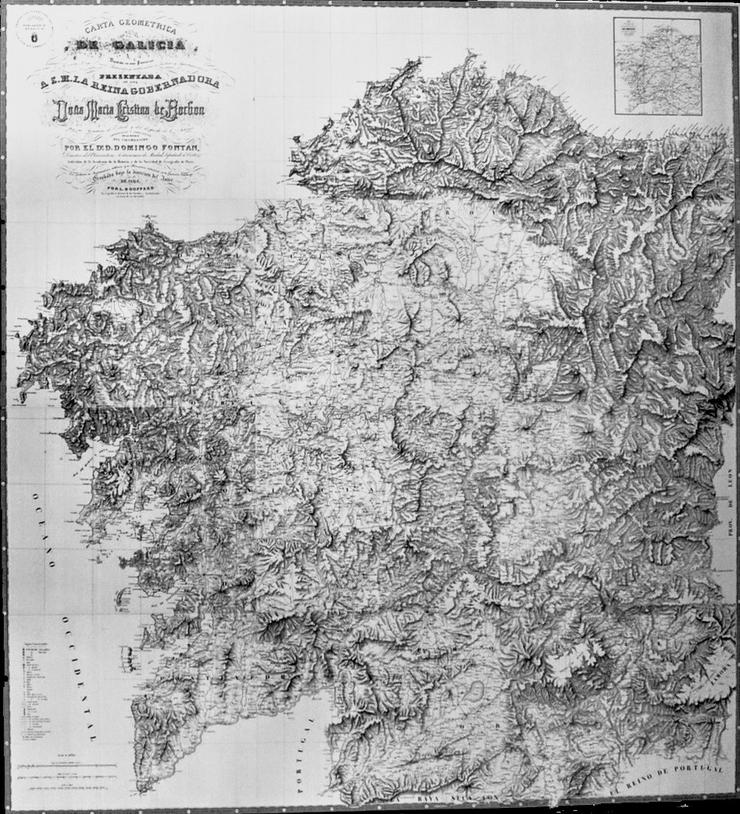Imaxe da Carta xeométrica de Galicia de Domingo Fontán. PARLAMENTO DE GALICIA / Europa Press