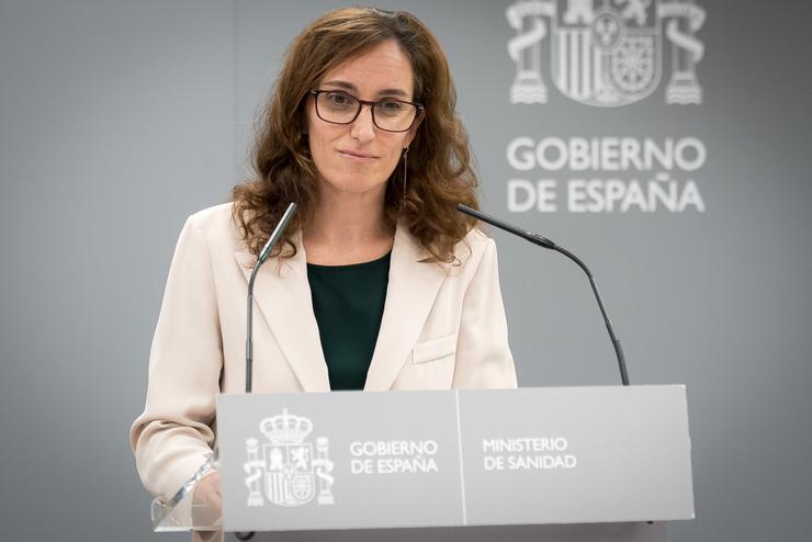 A ministra de Sanidade, Mónica García, presenta o estudo da información correspondente ás interrupcións voluntarias do embarazo realizadas en España durante o ano 2024, a 1 de outubro de 2025, en Madrid (España).. Diego Radamés - Europa Press