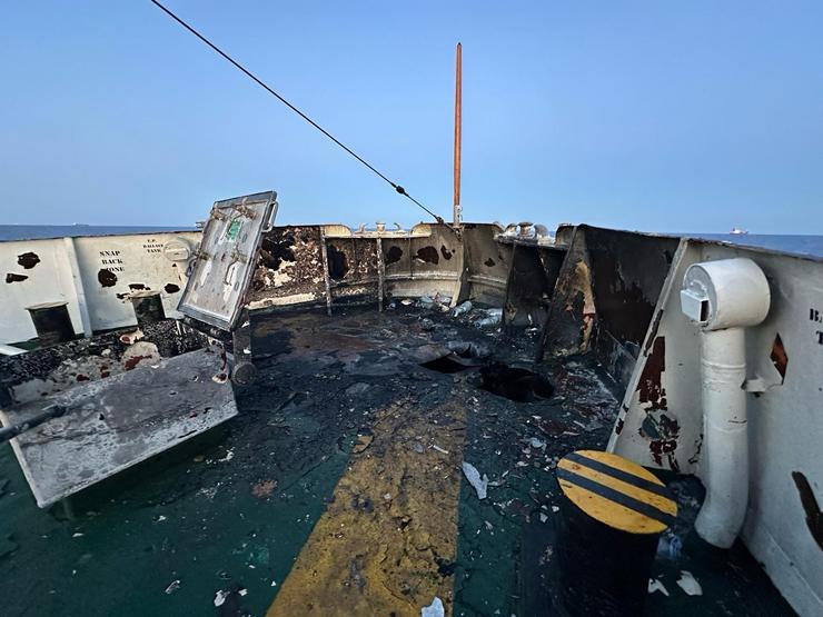Arquivo - Estado da Flotilla da Liberdade tras o ataque, a 2 de maio de 2025, en Malta. Polo menos tres españois, dous cataláns e un vasco, viaxan a bordo da Flotilla da Liberdade,. Freedom Flotilla - Arquivo 