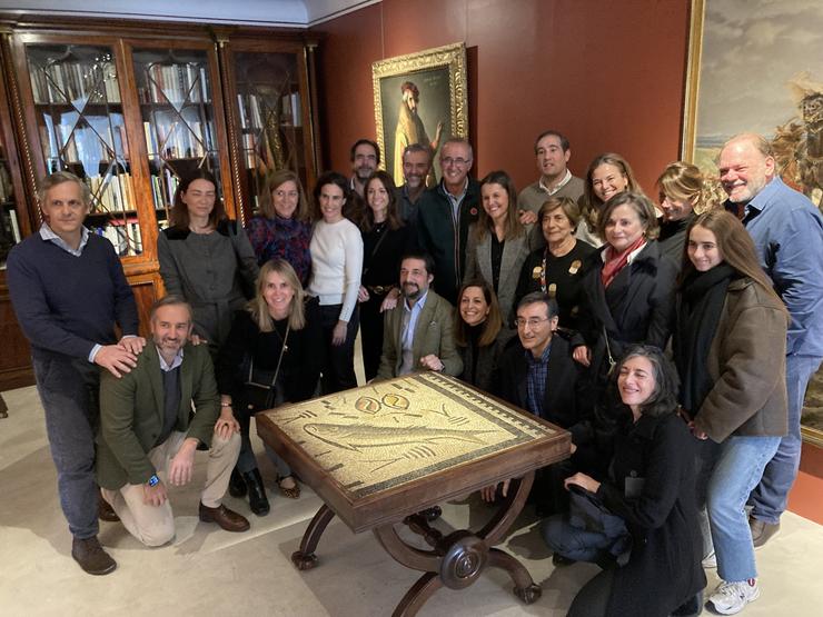 Mosaico romano de Panxón, no acto de entrega ao Concello de Nigrán celebrado na galería Colnaghi, en Madrid / CONCELLO DE NIGRÁN