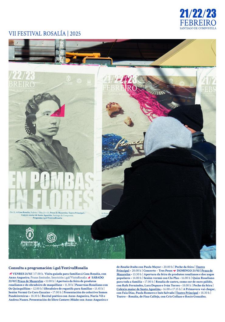 Cartel do Festival Rosalía, promovido pola Deputación da Coruña con colaboración do Concello de Santiago de Compostela.. DEPUTACIÓN DA CORUÑA / Europa Press