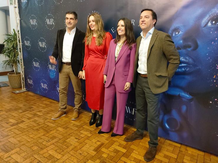 O director xeral de Comercio, Gabriel Alén; a coordinadora en Galicia de Women in Retail, Angélica Falagán; a presidenta de WiR, Cristina Delgado; e o CEO de Diesemm, David Suárez. / Europa Press