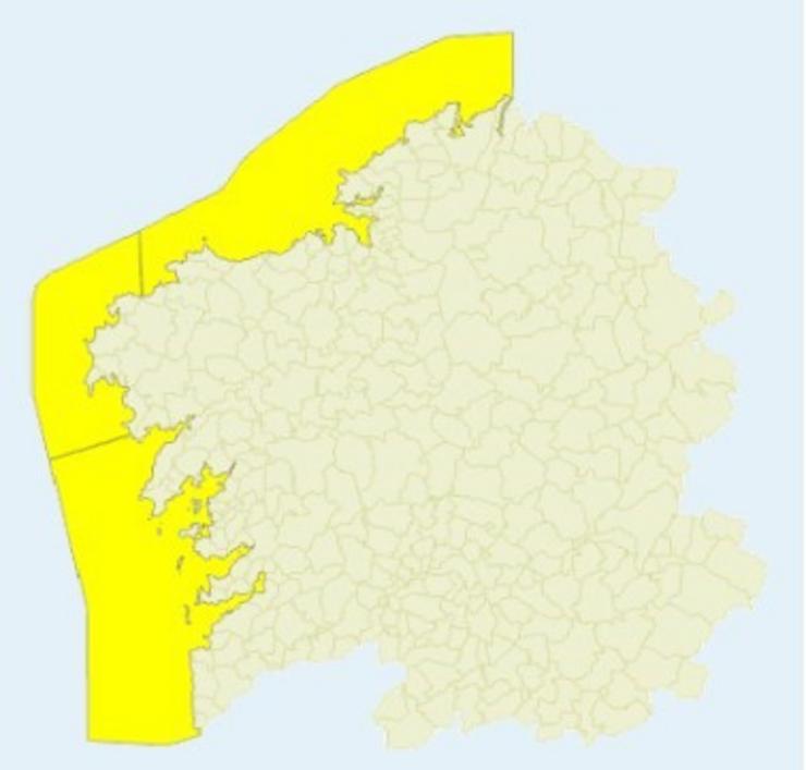 Aviso amarelo por ondada no mar, no litoral nororeste da Coruña, Costa da Morte e Rías Baixas. METEOGALICIA / Europa Press