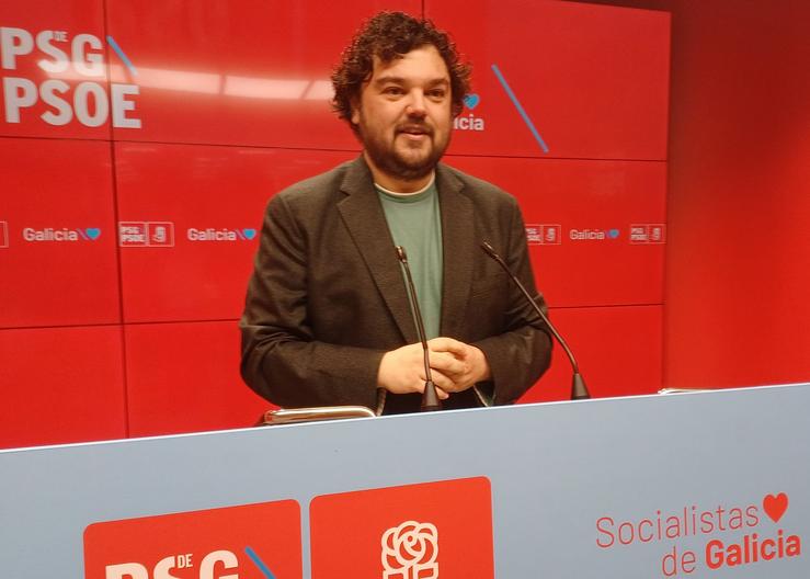O portavoz da executiva do PSdeG, Xullo Torrado, en rolda de prensa. PSDEG / Europa Press
