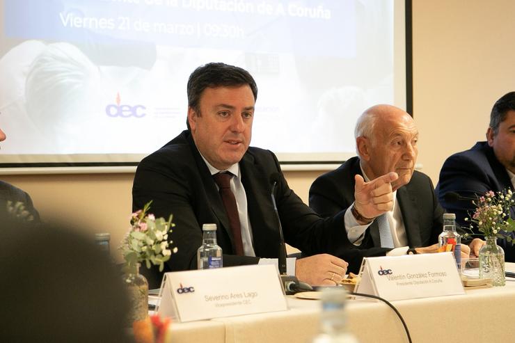 O presidente da Deputación da Coruña, Valentín González Formoso, participa nun encontro con empresarios da provincia. DEPUTACIÓN DA CORUÑA 