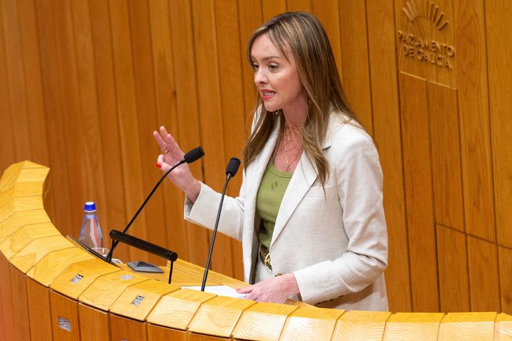 A conselleira de Política Social e Igualdade, Fabiola García, no Parlamento. XUNTA DE GALICIA 