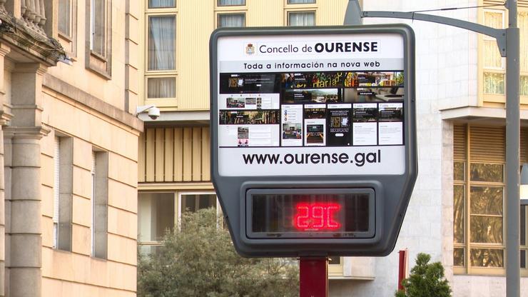 Termómetro de Ourense a 31 de marzo de 2024, con 29 graos. / Europa Press