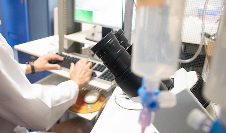 Un investigador realiza o seu labor nun laboratorio 