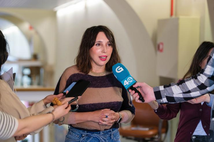 A Conselleira De Economía E Industria, María Jesús Lorenzana, En Declaracións Aos Medios No Parlamento 