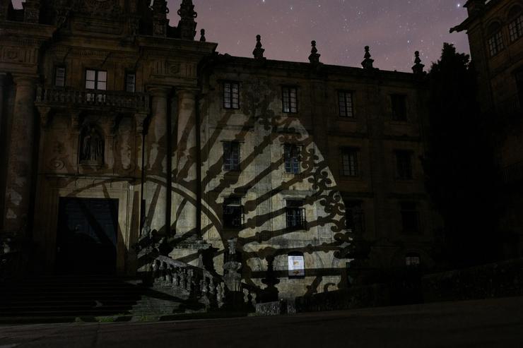 A Praza do Obradoiro durante o apagamento en Santiago de Compostela, a 28 de abril de 2025 