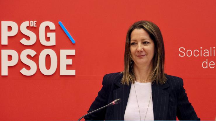 Arquivo - A secretaria de Organización do PSdeG e viceportavoz parlamentaria, Lara Méndez, en rolda de prensa