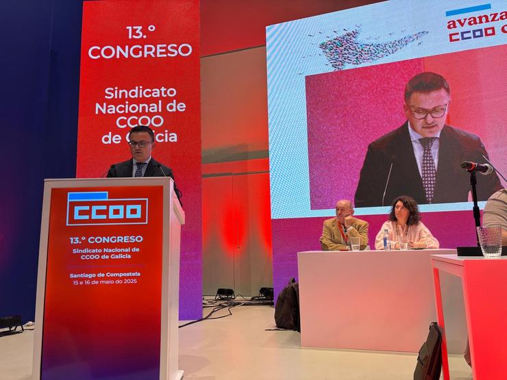 O conselleiro de Emprego, José González, na inauguración do congreso de CC.OO., a 15 de maio / XUNTA
