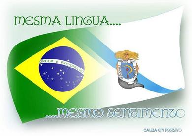 Bandeiras de Galicia e Brasil