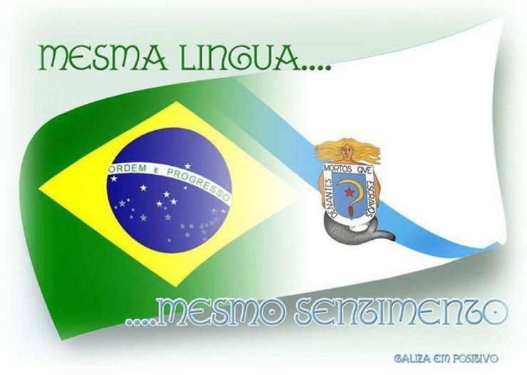 Bandeiras de Galicia e Brasil