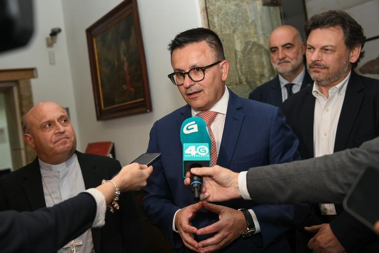 O conselleiro de Emprego, José González, en atención aos medios, a 21 de maio de 2025.. XUNTA