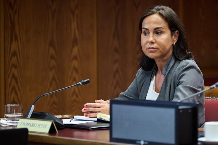 A expresidenta de Adif e ex secretaria de Estado de Transportes, Isabel Pardo de Beira, durante a súa segunda comparecencia ante a comisión de investigación sobre o 