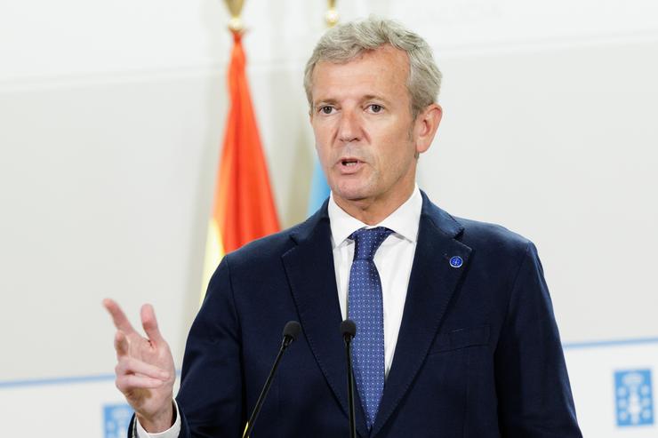 O presidente da Xunta, Alfonso Rueda, tras o Consello. DAVID CABEZÓN @ XUNTA 