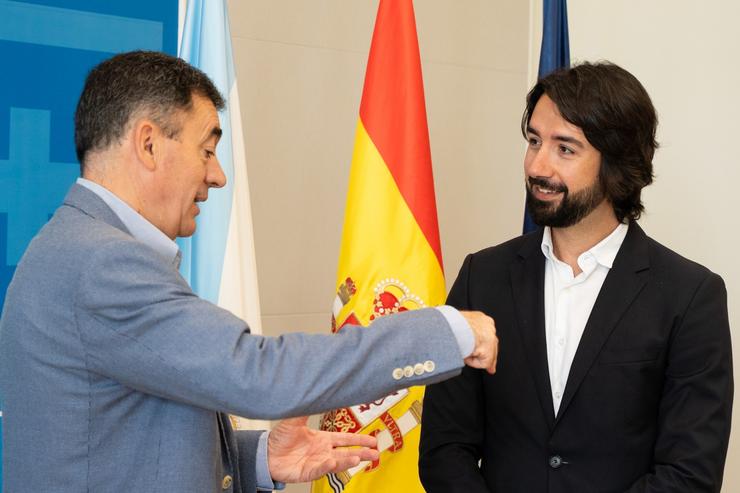O conselleiro de Educación, Ciencia, Universidades e FP, Román Rodríguez, recibe á novo investigación do Cesga, Pablo Ouro, a 19 de xullo de 2025 