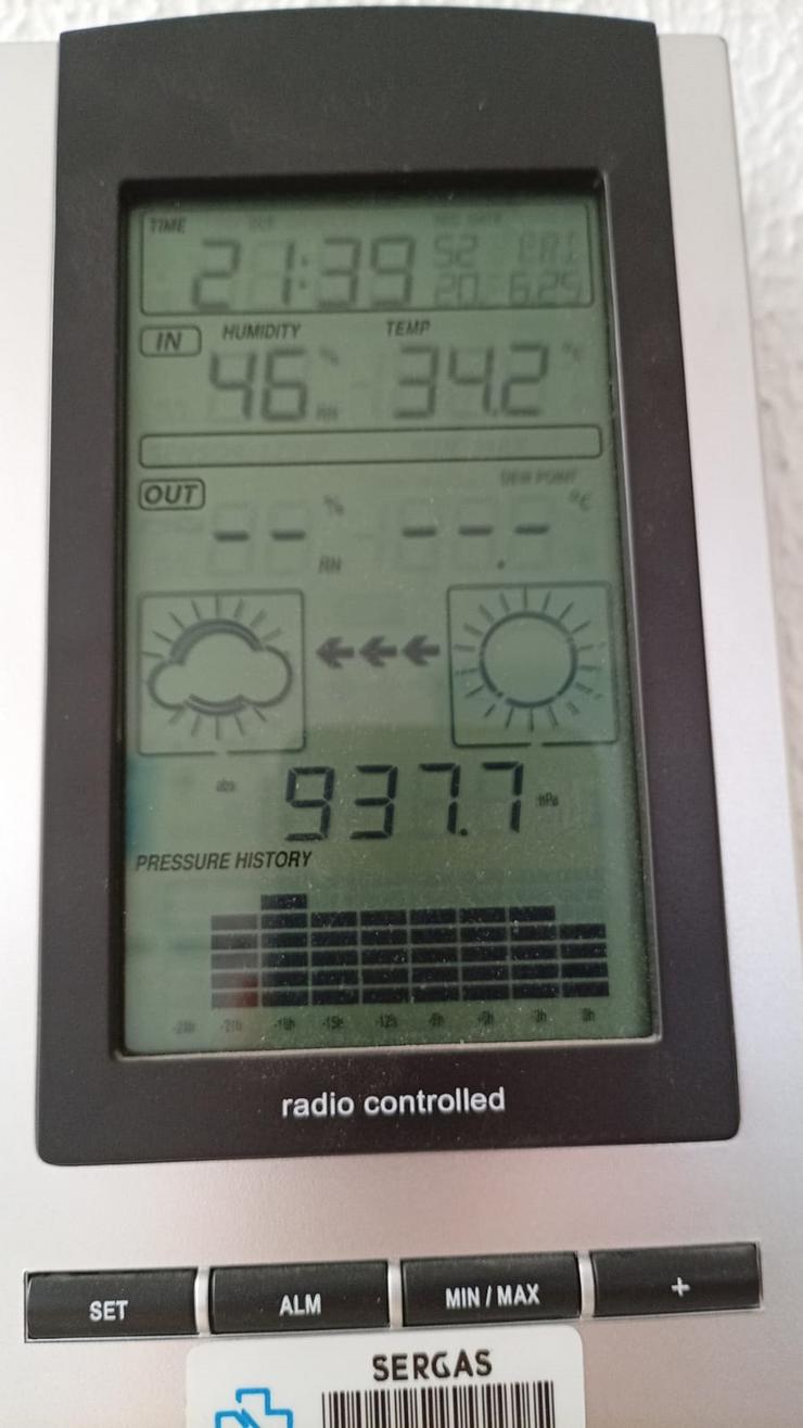 Medidor de temperatura a 34,2 graos en instalacións sanitarias de Ourense. CCOO / Europa Press