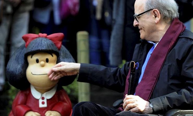 Quino coa súa personaxe, Mafalda / EP
