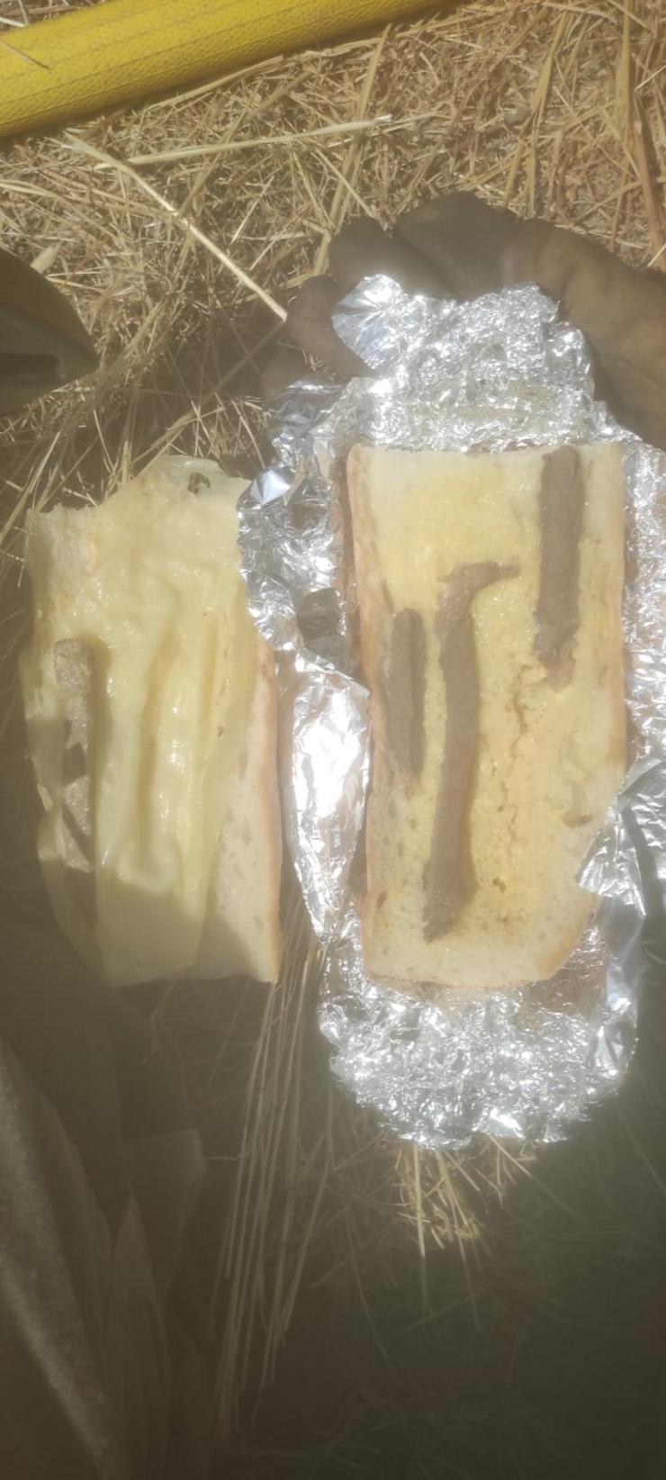 Bocadillo que reciben os profesionais da loita contra os incendios 