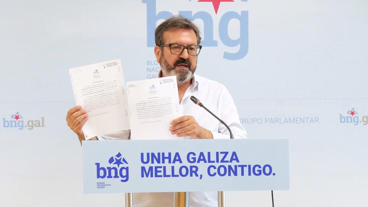 O viceportavoz do BNG no Parlamento, Luís Bará, a 22 de agosto de 2025.. BNG