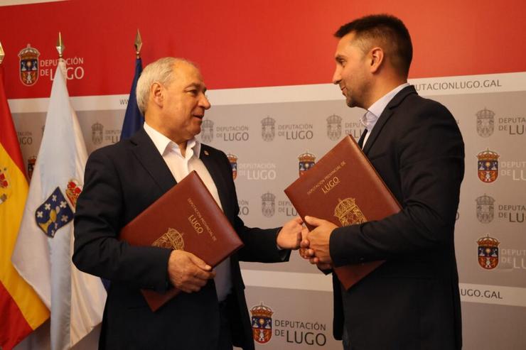 José Tomé, presidente da Deputación de Lugo con Rubén García, alcalde de Trabada