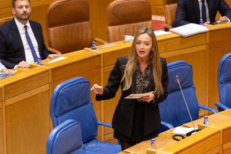 A conselleira de Política Social e Igualdae, Fabiola García, no Parlamento de Galicia. XUNTA 