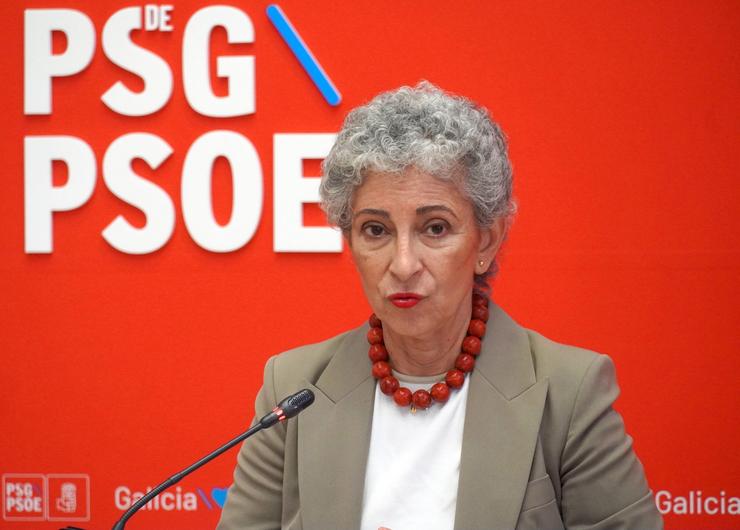 A deputada do PSdeG Silvia Longueira en rolda de prensa / PSDEG