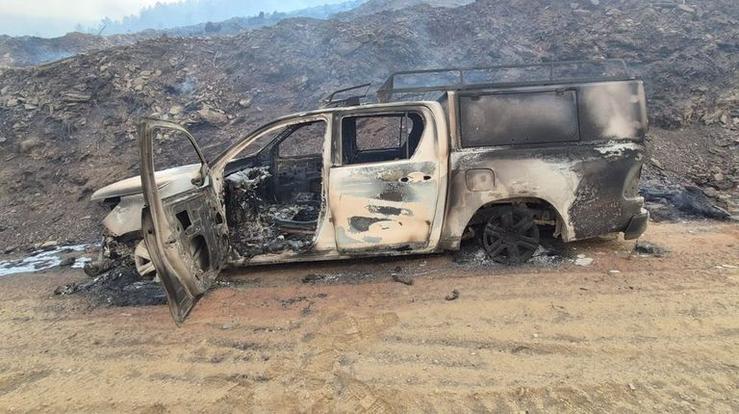 Coche queimado na vaga de incendios que afectaron a Galicia 