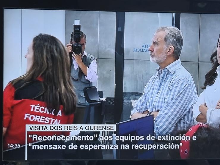 Os reis de España na súa visita a Ourente tras a vaga de lumes que afecgtaron a Galicia