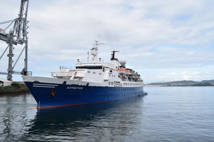 O buque Expedition, entregado por estaleiros San Enrique (Mariña Meridional) tras a súa posta a punto nas instalacións de Vigo.. MARIÑA MERIDIONAL / Europa Press