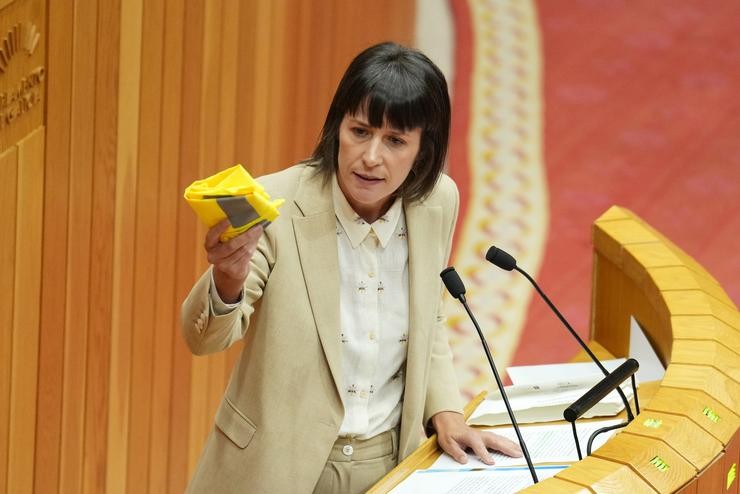 O portavoz do grupo parlamentario de BNG, Ana Pontón, comparece no Parlamento galego, a 9 de setembro de 2025, en Santiago de Compostela, A Coruña, Galicia (España).. Álvaro Ballesteros - Europa Press 