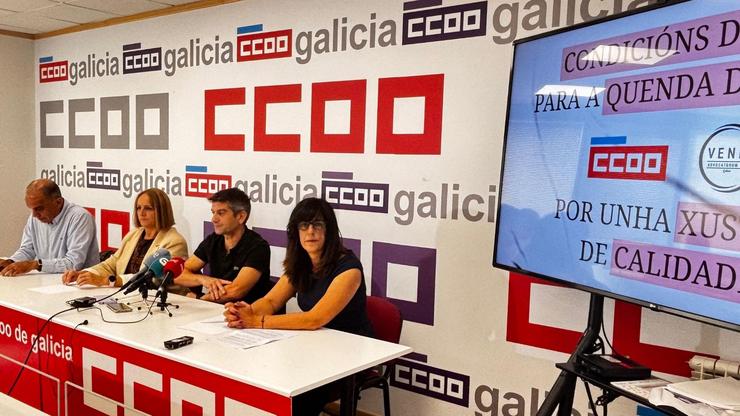 O sindicato Venia e CC.OO en rolda de prensa 