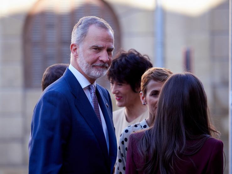 Felipe VI á súa chegada ao Palacio de Navarra, sede do Goberno de Navarra, a 26 de setembro de 2025, en Pamplona, Navarra 