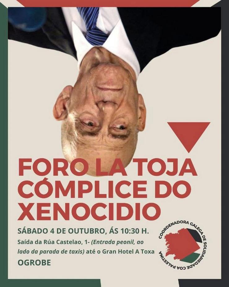 Grupos prol Palestina convocan acto no 'Foro A Toja' contra a presenza do ex primeiro ministro de Israel Ehud Olmert.. COORDENADORA GALEGA DE SOLIDARIEDADE COA PALESTINA 